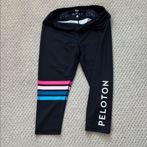 Peloton Kali Black Leggings with Colorful Stripes - size large